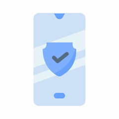 Wall Mural - phone shield security protected single isolated icon with flat style