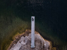 Springboard On A Lake From Bird's Eye View