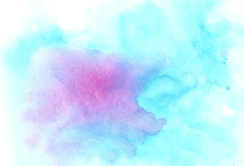 Wall Mural - Hand drawn abstract blue and pink watercolor background with texture 