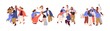 © Good Studio - Team of business people celebrate success in work collaboration together, giving high five with joy. Unity and support between colleagues concept. Flat vector illustration isolated on white background