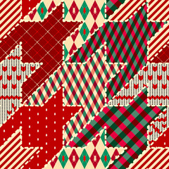 Poster - Patchwork textile pattern. Seamless quilting design background.