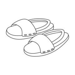 Wall Mural - Sandal vector outline icon. Vector illustration flipflop on white background. Isolated outline illustration icon of sandal.