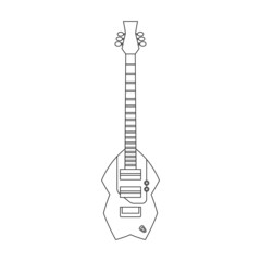 Wall Mural - Electric guitar vector icon.Outline vector icon isolated on white background electric guitar.