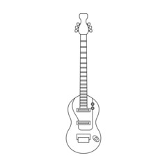 Sticker - Electric guitar vector icon.Outline vector icon isolated on white background electric guitar.