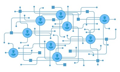 social network, contact, people face, connect online Vector illustration background