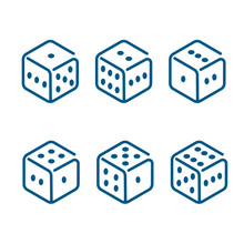All Sides If Dice Flat  Vector Logo Icon Set