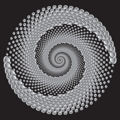 Wall Mural - Spiral Pattern or Texture. Stipple Dot Design Element with Ellipses