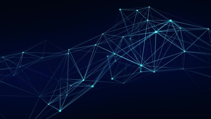 Network connection structure. Digital background with dots and lines. Big data visualization. 3D rendering.