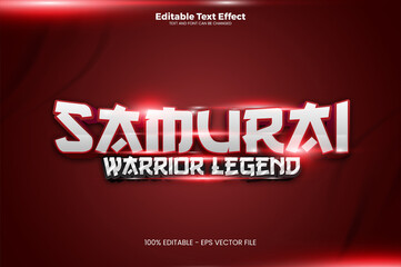 Wall Mural - Samurai Editable Text. Premium Vector