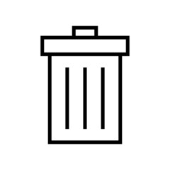 Poster - Trash bin line simple icon