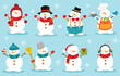 © pinipin - Cute Collection of Snowmen With Different Hats