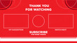 red end screen youtube simple , end screen youtube pack , background for the end youtube video,