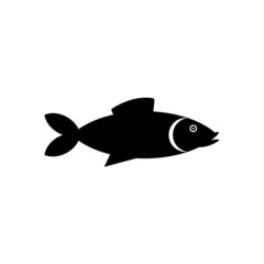 Fish icon vector. Line art fish icon for web background design.Isolated cute sea fish.