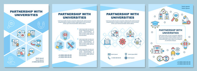partnership with universities brochure template. career opportunity. flyer, booklet, leaflet print, 