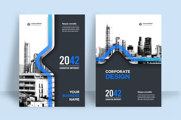 Wall Mural - City Background Business Book Cover Design Template