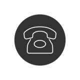 Fototapeta  - Customer service concept related line vector icon. Retro phone icon. Vector illustration.