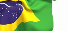 Brazil Flag Background Flying Modern Banner.