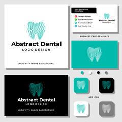 Wall Mural - Abstract dentist logo design with business card template.