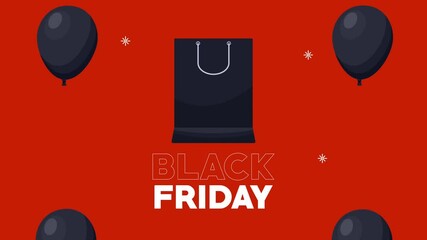 Canvas Print - black friday sale shopping bag animation