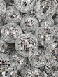 Leinwandbild Motiv Sale of little disco balls for Christmas tree. Decorative mirror balls for New Year celebration.