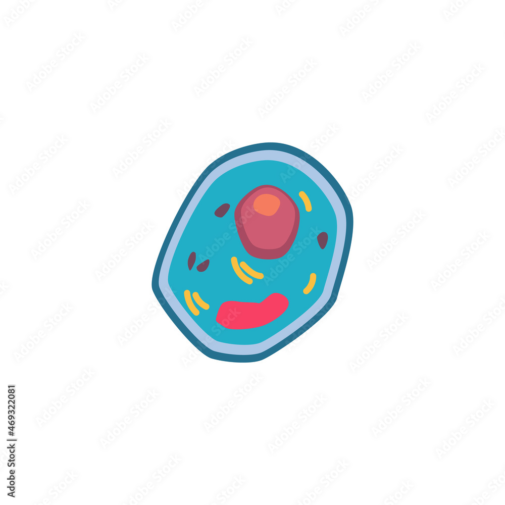 Lifecell Vector Living cell biological structure symbol vector illustration isolated on ...