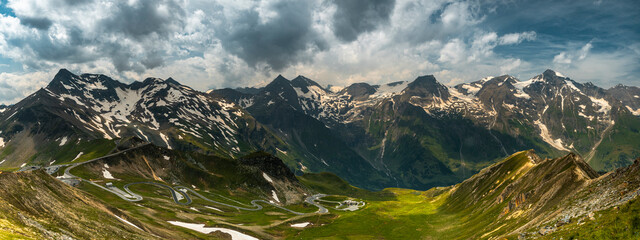 Poster - Grossglockner Serpentine Panoramic Road in Austria Alps Mountains at Summer
