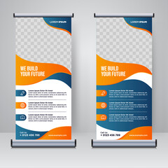 Corporate rollup or X banner design template