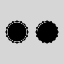 Bottle Cap Vector Icon. Retro Beer Bottle Cap, Great Design For Any Purposes. Vector Isolated Set.