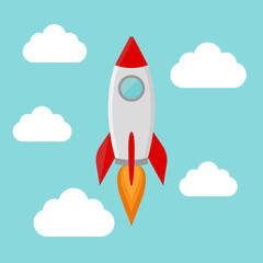 Wall Mural - modern rocket, great design for any purposes. rocket vector illustration. spaceship launch. vector i