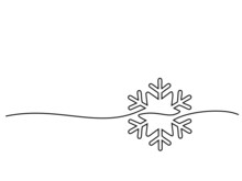 Merry Christmas Decoration. Continuous One Line Drawing Art