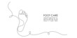 One continuous line drawing of bare foot. Elegance female leg in simple linear style. Concept of Wellness healthy massage and Care about soft skin. Editable stroke. Doodle vector illustration