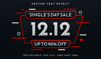 Wall Mural - 1212 single's day sale text effect template