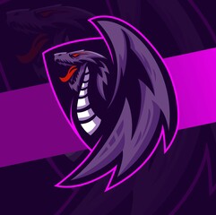 Wall Mural - dragon with wings mascot esport logo character design for gaming logo team