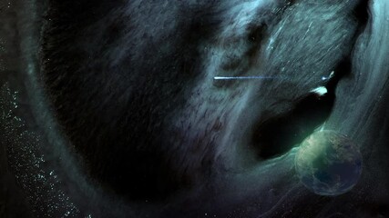 planet earth in alien nebula universe