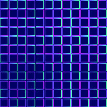 Navy Blue Retro 80s-style Grid Background With Neon Pink And Green Gradient Squares. Vector Illustration Background.