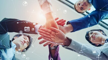 Aufkleber - Business network concept. Teamwork. Partnership. Human resources.