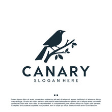 Canary Bird , Logo Design Template