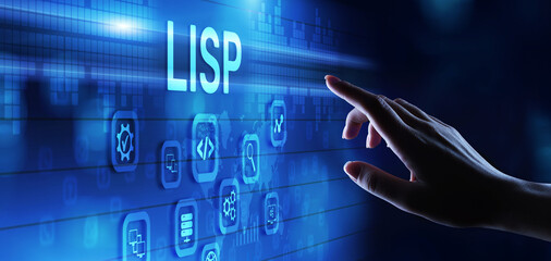 lisp programming language software mobile application and web development concept.