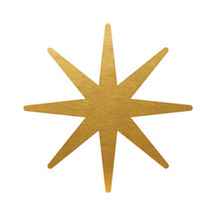 Wall Mural - Gold Star on white background