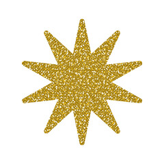 Sticker - Gold glitter Star on white background