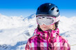 © olyphotostories - Happy girl snowboarder posing in sunglasses
