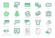 © Sir.Vector - Money line icons. Vector illustration include icon - currency exchange, payment, withdraw, wallet, credit card, invoice, receipt outline pictogram for banking. Editable stroke, Green color