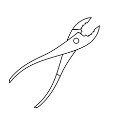 Wall Mural - pliers icon. hand tool linear icon. vector illustration. black pliers icon