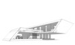 house architectural drawing 3d illustration