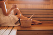 © Petro - Young woman having rest in sauna alone