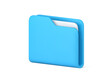 Blue folder for documents storage 3d icon vector illustration. Logotype archive data information