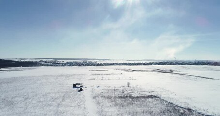 Poster - Drone flying in winter field