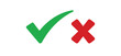 © Matias - Cross and check mark icons, vector buttons. Checkmark tick and x.