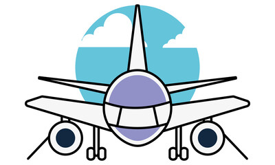 Sticker - colorful airplane icon