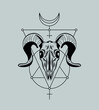 © Daria Fedorova - Geometric tattoo design with ram skull.